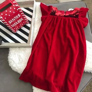 Dress holidays Girl H&M size 9-10 Y. Red soft velvet.